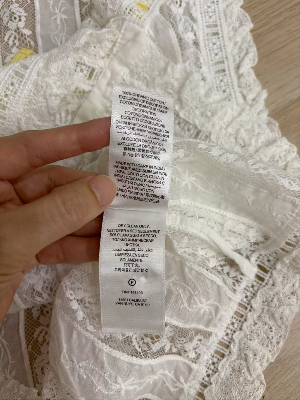 Doen Vetiver Organic Cotton Voile Top Salt, S M - Picture 5 of 8